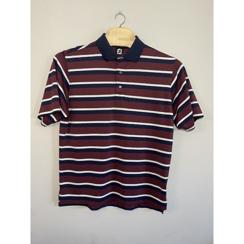 FootJoy FJ Men's Performance Golf Polo Shirt Mens Size‎ L Red White Blue